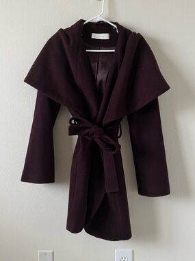 T Tahari women’s wool wrap coat